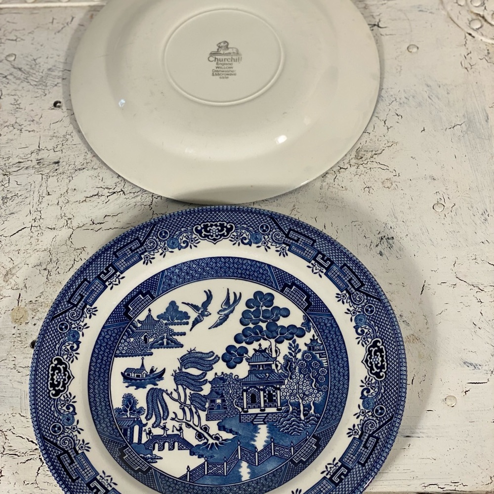 2 Churchill China Willow Blue 10.25” Dinner Plates